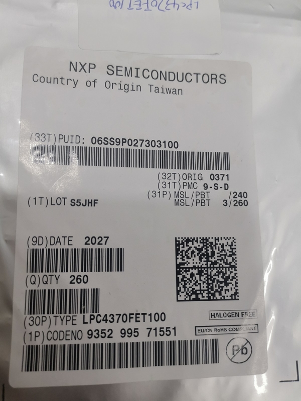 LPC4370FET100    100-TFBGA   Originale nuovissimo del microcontroller di IC del chip del circuito integrato inutilizzato